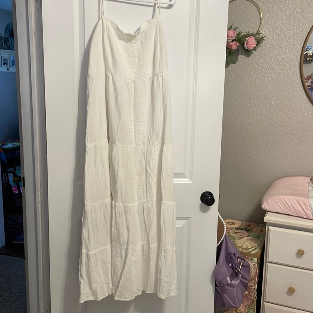 Maxi White Tiered Dress